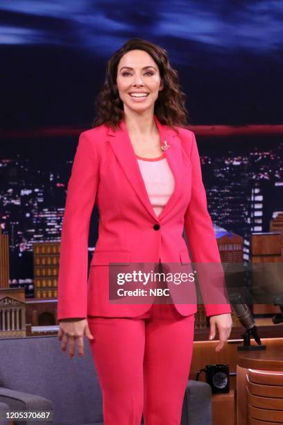 Episode 1219 -- Pictured: Comedian Whitney Cummings arrives on March 5, 2020 --