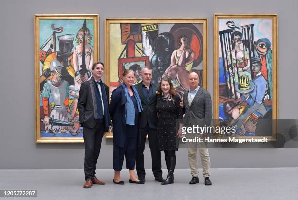 Director Bernhard Maaz, Mayen Beckmann, artist, painter Neo Rauch, Rosa Loy and Bernhardt Schwenk, before Neo Rauch is in conversation with Bernhart...