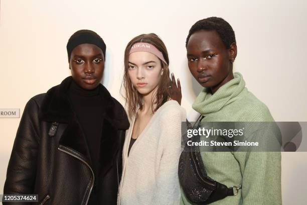 Models pose backstage for the Adeam fashion show during February 2020 - New York Fashion Week: The Shows at The Highline Hotel on February 10, 2020...