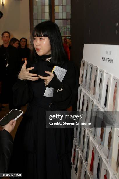 Designer Hanako Maeda gives an interview backstage for the Adeam fashion show during February 2020 - New York Fashion Week: The Shows at The Highline...