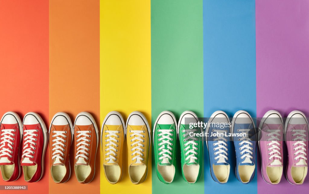 Pride flag sneakers