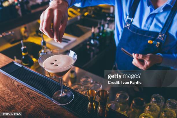 barista making cocktail - expresso stock pictures, royalty-free photos & images