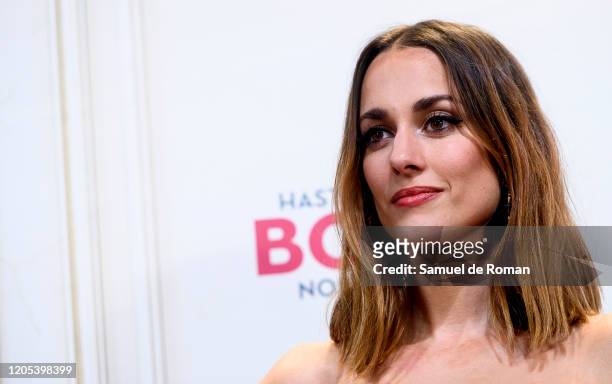 Spanish actress Silvia Alonso attends 'Hasta que la boda nos separe' premiere on February 10, 2020 in Madrid, Spain.
