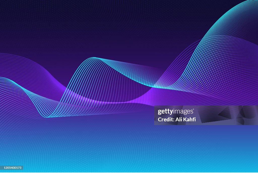 Fondo abstracto de la tecnología de partículas de línea de agitación