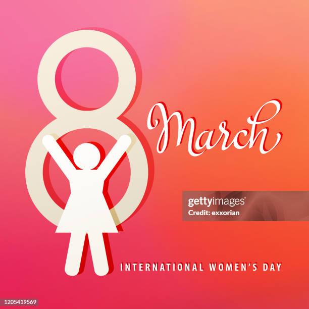 ilustrações, clipart, desenhos animados e ícones de símbolo de 8 de março & feminino - dia nacional da mulher