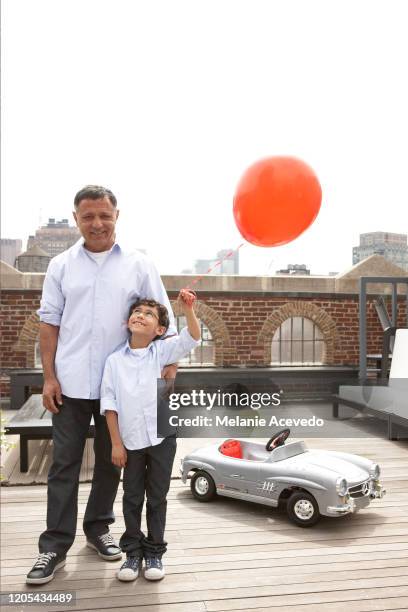 Fashion designer Elie Tahari and son Jeremy are photographed for Town & Country Magazine on April 30, 2009 in New York City. PUBLISHED IMAGE.