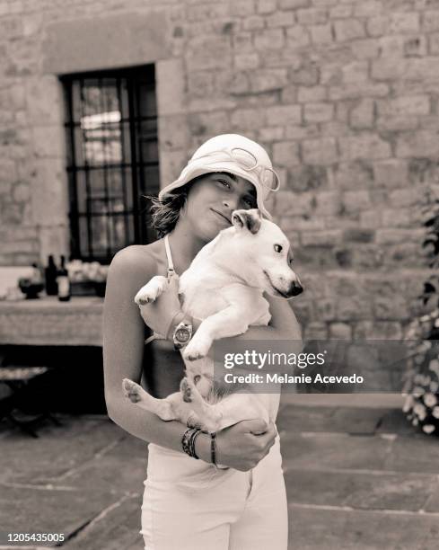 Fashion designer Emanuel Ungaro's daughter Cosima is photographed for House & Garden Magazine in 2001 in Italy .