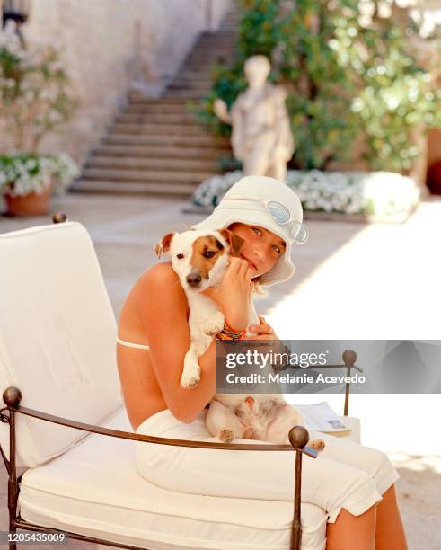 Fashion designer Emanuel Ungaro's daughter Cosima is photographed for House & Garden Magazine in 2001 in Italy .