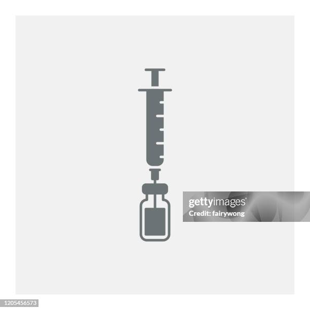 syringe injection icon - acupuncture stock illustrations