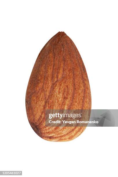 almond nut isolated on white background - almond meal stockfoto's en -beelden