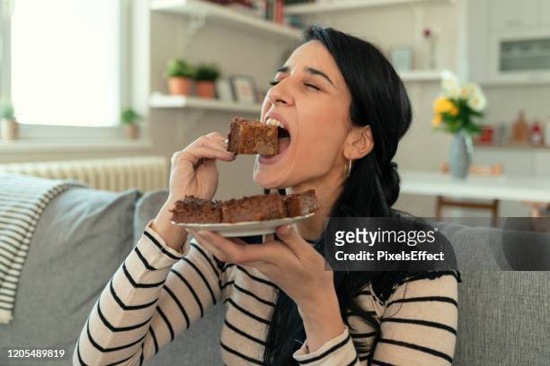 eager to eat - chocolate cake stock pictures, royalty-free photos & images