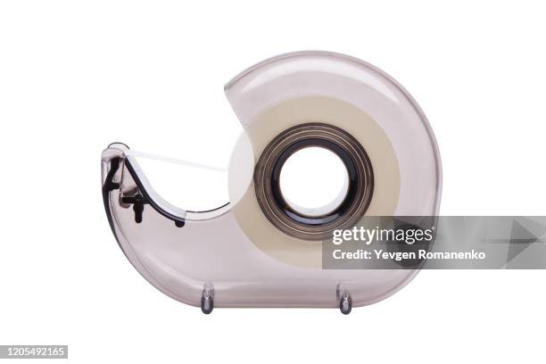 scotch tape dispenser isolated on white background - adhesive tape 個照片及圖片檔