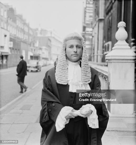 British lawyer and Labour Party politician Greville Janner QC posed wearing court robes in London on 19th May 1971. Greville Janner is the Member of...