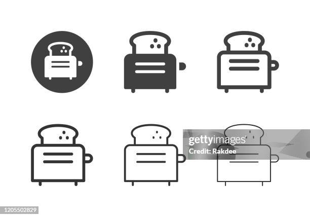 bildbanksillustrationer, clip art samt tecknat material och ikoner med toaster ikoner - multi-serien - kitchenware department