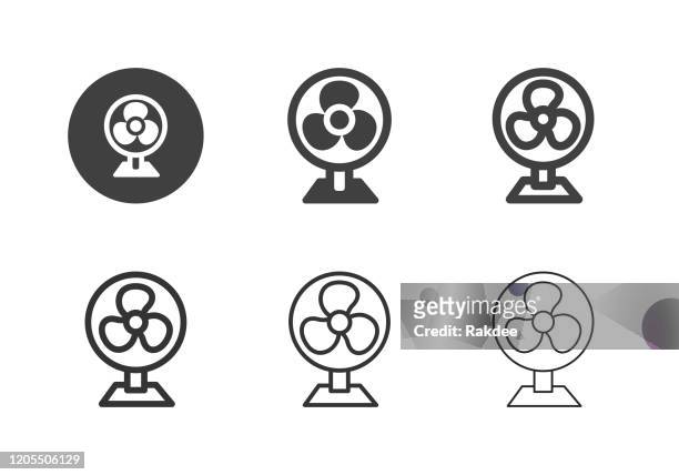 electric fan icons - multi series - electric fan stock illustrations