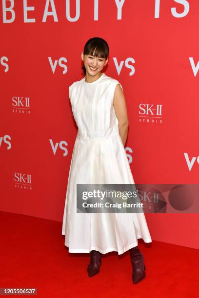 Haruka Ayase attends as SK-II and Simone Biles Reveal ?VS? Series Teaser Film For Beauty Is #NOCOMPETITION at Crosby Street Hotel on March 04, 2020...