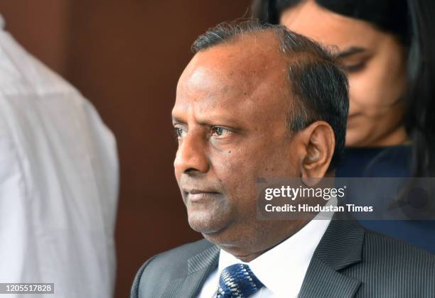 State Bank of India Chairman Rajnish Kumar after meeting Finance Minister Nirmala Sitharaman regarding Yes Bank, which has been put under a...