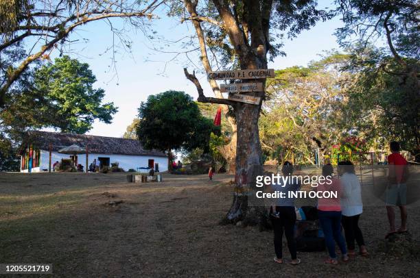 Villagers of Solentiname prepare a tribute to late poet Ernesto Cardenal at Community "Priest Ernesto Cardenal" in Solentiname, Rio San Juan on March...