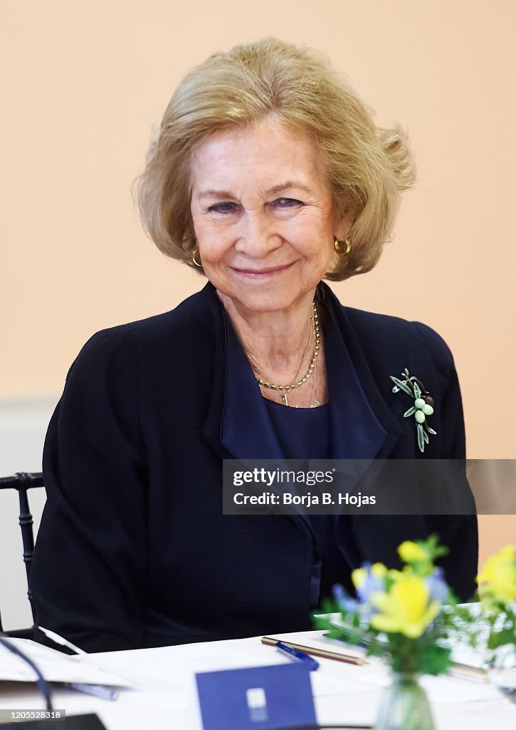 Queen Sofia Visits The Superior School Of Music 'Reina Sofia' In Madrid