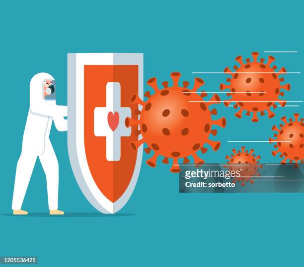 coronavirus - hygienic shield - virus organism stock illustrations