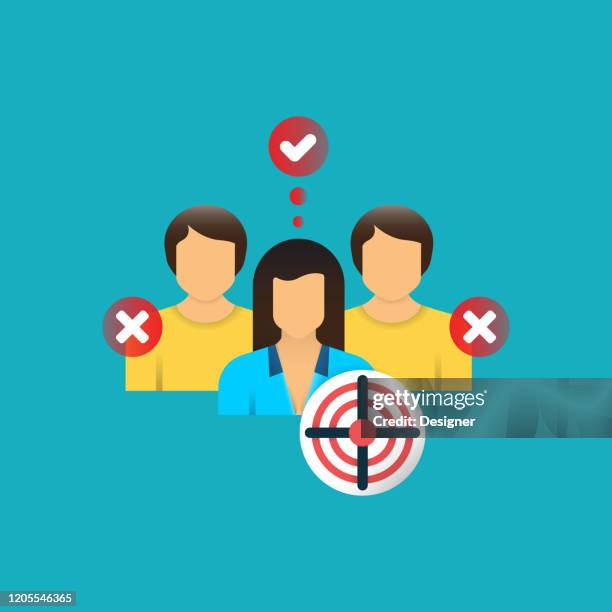 target audience flat icon. flat vector illustration symbol design element - audience targeting stock illustrations