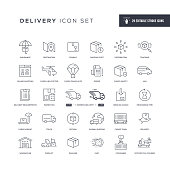 Delivery Editable Stroke Line Icons