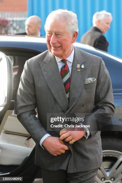 Prince Charles, Prince of Wales during a visit to visit to Soane Britain Workshop, Britain’s last rattan workshop, Thurmaston on February 11, 2020 in...