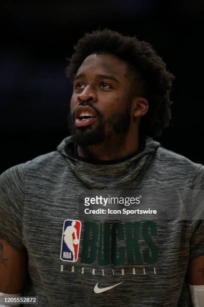 Milwaukee Bucks guard Wesley Matthews before the Milwaukee Bucks vs Los Angeles Lakers game on March 06 at Staples Center in Los Angeles, CA.
