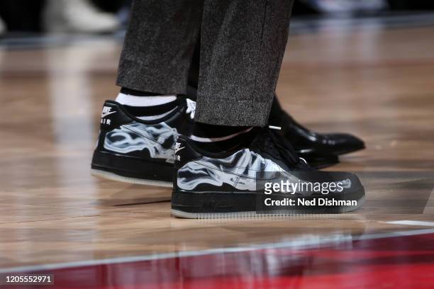 The sneakers worn by John Wall of the Washington Wizards during the game Atlanta Hawks on March 6, 2020 at Capital One Arena in Washington, DC. NOTE...