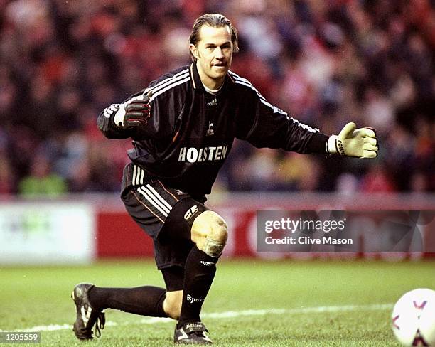 Ian Walker in goal for Tottenham Hotspur against Middlesbrough during the FA Carling Premiership match at the Riverside Stadium in Middlesbrough,...