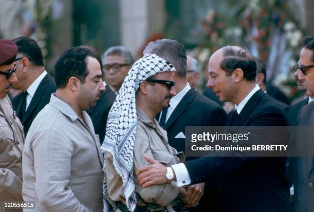 Yasser Arafat at the funerals of President Gamal Abdel Nasser in Egypt in September, 1970.