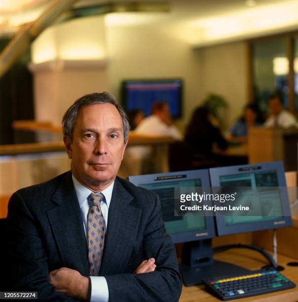 Businessman Michael Bloomberg poses for a portrait on April 22, 1998 in New York City, New York.
