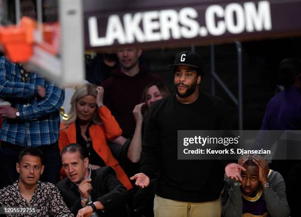 Malcolm Washington attends Los Angeles Lakers and Milwaukee Bucks basketball game at Staples Center on March 6, 2020 in Los Angeles, California.