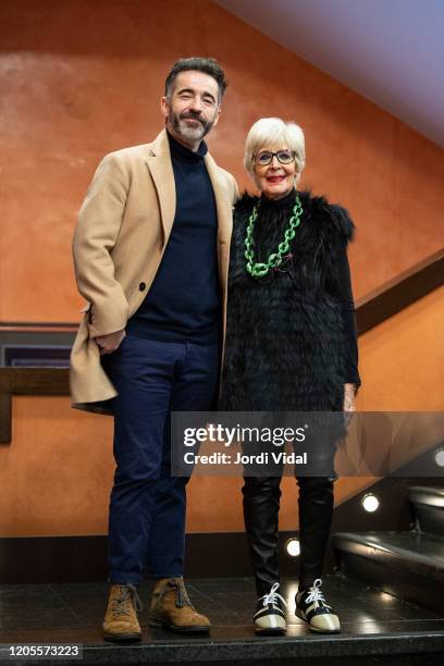 Pepe Ocio and Concha Velasco attend the presentation of 'El Funeral' at Teatre Borras on February 11, 2020 in Barcelona, Spain.