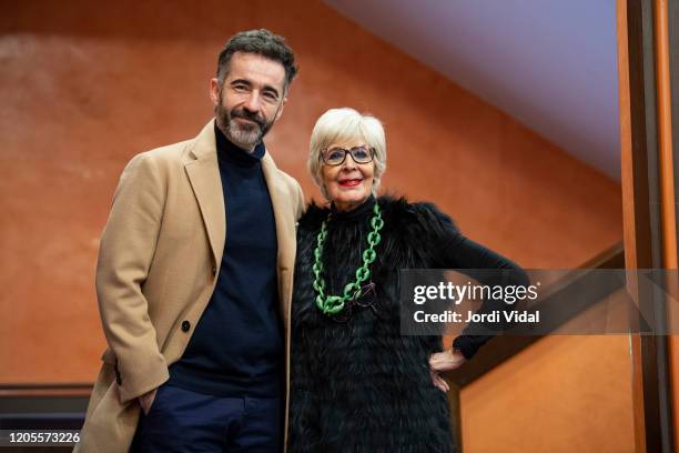 Pepe Ocio and Concha Velasco attend the presentation of 'El Funeral' at Teatre Borras on February 11, 2020 in Barcelona, Spain.