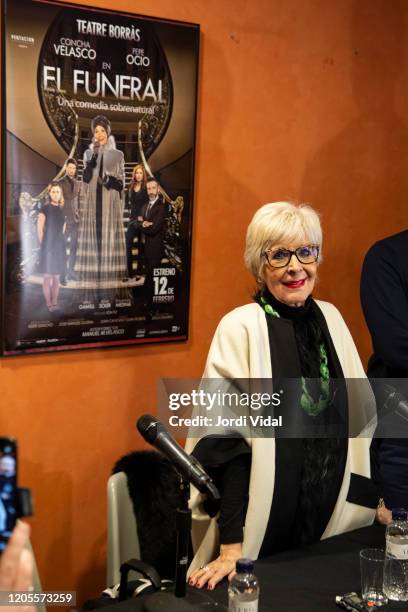 Concha Velasco attends the presentation of 'El Funeral' at Teatre Borras on February 11, 2020 in Barcelona, Spain.