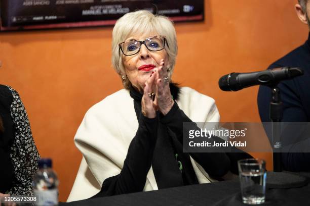 Concha Velasco attends the presentation of 'El Funeral' at Teatre Borras on February 11, 2020 in Barcelona, Spain.
