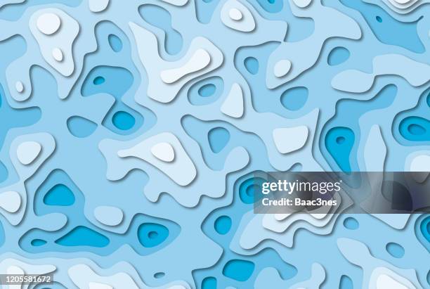 abstrackt background - contour lines - paper cut out - contour lines stock pictures, royalty-free photos & images