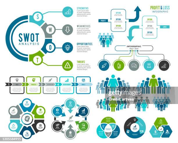 infographic element - swot analysis stock illustrations