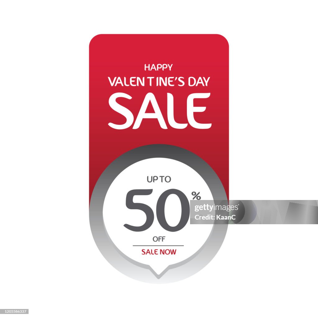 Valentine's Day sale banner template design. Vector illustration. stock illustration
