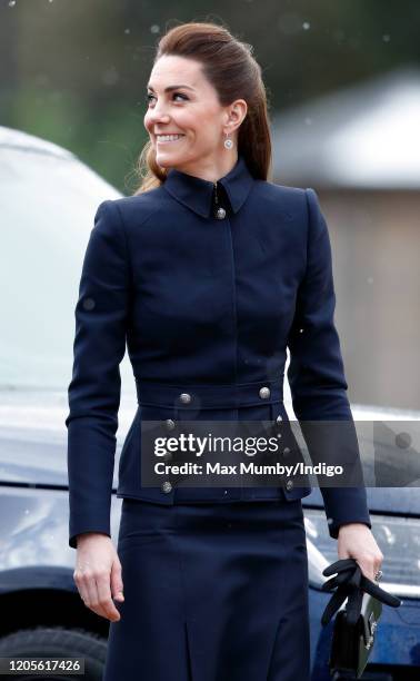 Catherine, Duchess of Cambridge visits the Defence Medical Rehabilitation Centre Stanford Hall on February 11, 2020 in Loughborough, United Kingdom....