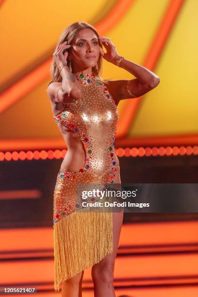 Sabrina Setlur looks on during the 2nd show of the 13th season of the television competition "Let's Dance" on March 6, 2020 in Cologne, Germany.