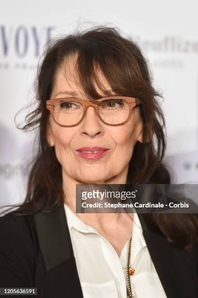 Chantal Lauby attends the 27th "Trophees Du Film Francais" photocall At Palais Brongniart on February 11, 2020 in Paris, France.