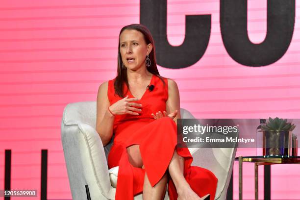 Co-Founder of 23andMe Anne Wojcicki speaks onstage during The 2020 MAKERS Conference on February 11, 2020 in Los Angeles, California.