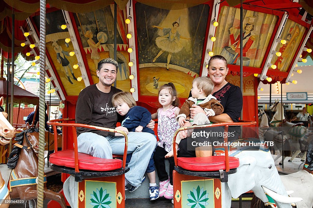 Thomas Beatie And Family Enjoy Day At Amusement Park