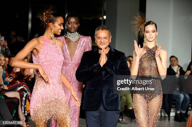 Naeem Khan walks the runway for the Naeem Khan fashion show during February 2020 - New York Fashion Week: The Shows on February 11, 2020 in New York...