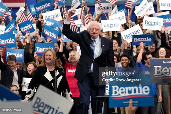 Presidential Candidate Bernie Sanders Holds NH Primary Night Event In Manchester Presidential Candidate Bernie Sanders Holds NH Primary Night Event In Manchester