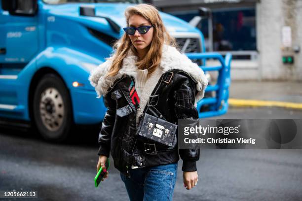 Jessica Minkoff is seen outside Coach during New York Fashion Week Fall / Winter on February 11, 2020 in New York City.