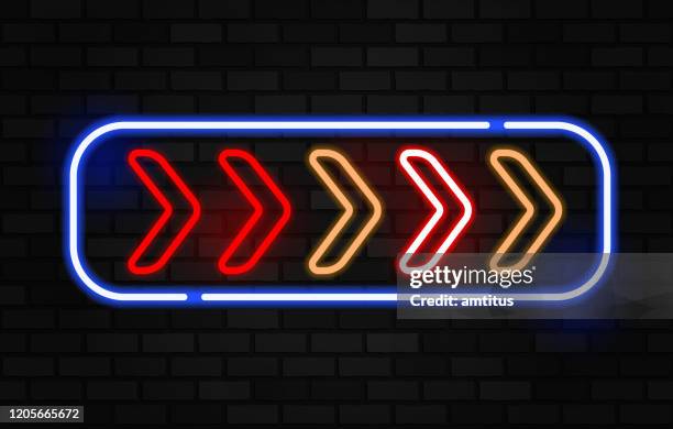 neon arrows - road work stock illustrations