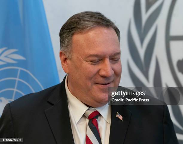 Secretary of State Michael Pompeo meets with Secretary-General Antonio Guterres at United Nations Headquarters.